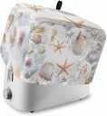 Coastal Shell Conch Toaster Cover 4 Slice, Summer Beach Starfish Ocean Dustproof Bread Machine Oven Cover with Storage Pockets, Fits Most Kitchen Toasters Protector