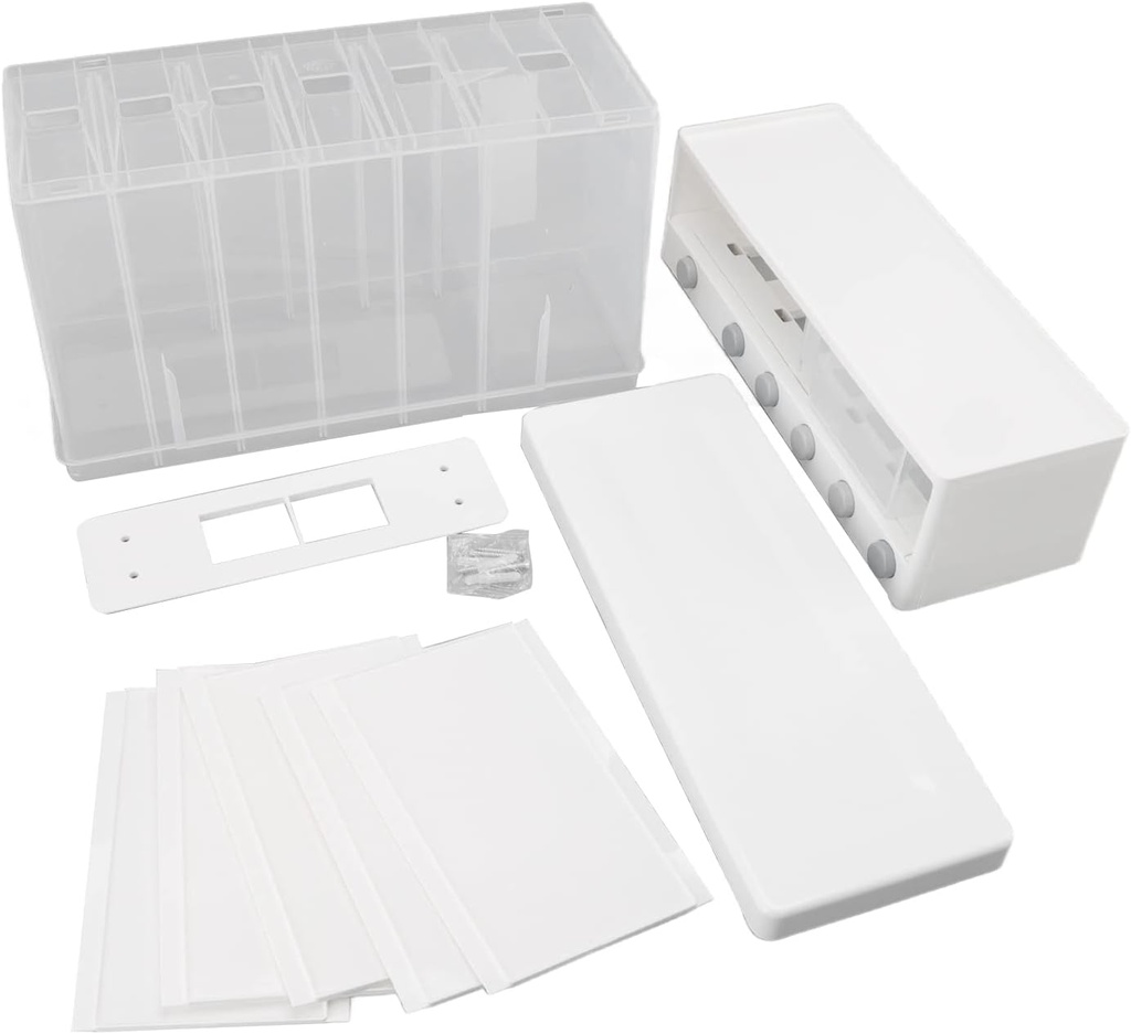 Topyond 10L Rice Dispenser, Wall Mounted 6 Grid Food Storage Dry Food Dispenser with Lid, Grain Containers for Home Kitchen