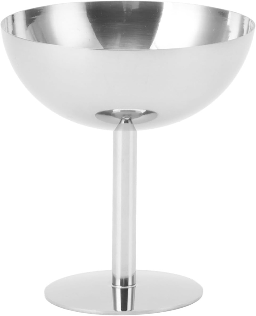 Ice Cream Goblet, Stainless Steel Stable Champagne Goblet with Wide Bottom, Ice Cream Bowl Sauce Bowls Yogurt Snack Candy Cups Dishwasher for Party Family Cafe, 3.9 x 4.3 x 2.7in