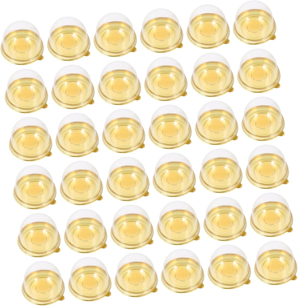 VICASKY 50pcs Small Dome Cake Boxes with Transparent Lids for Cupcakes Pastries Lightweight Portable Food Containers for Baking and Dessert Storage