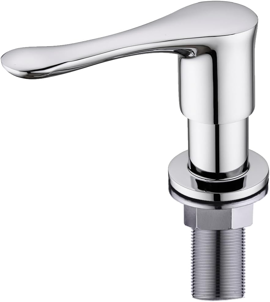 Kitchen Sink Soap Dispenser Chrome, Solid Brass Pump Head Sink Refillable Bottle, Spot Resist Stainless