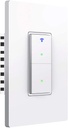 Smart Light Switch, WiFi Smart Double Switch Button, Compatible with Alexa and Google Home, Remote Control with Timing Funtion, No Hub Required,Smart Life APP Provides Control from Anywhere