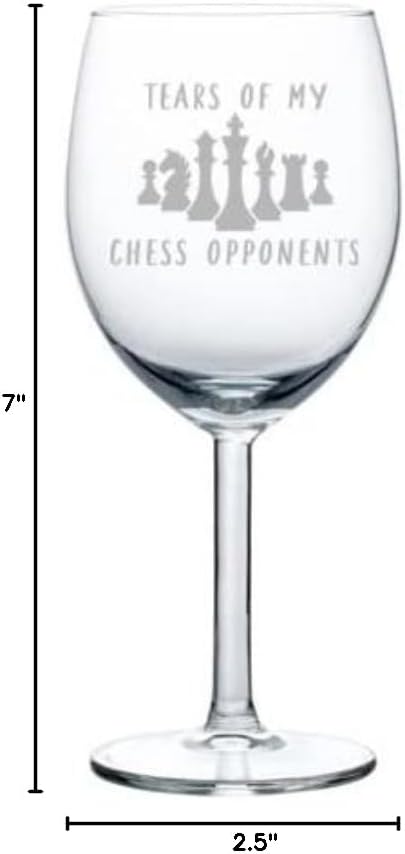 MIP Brand Wine Glass Goblet Wine Tears Of My Chess Opponents Funny (10 oz)