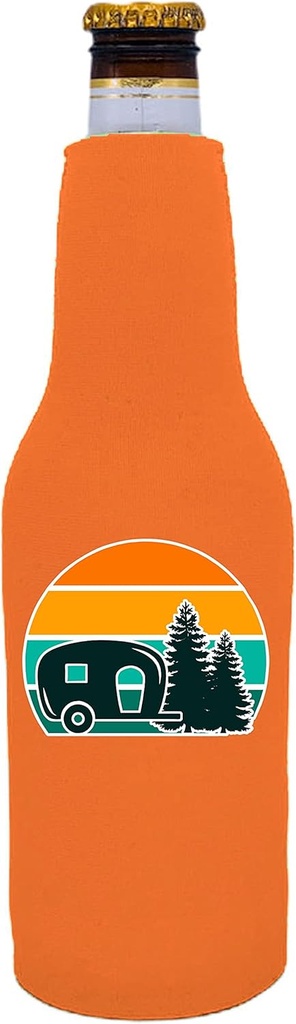 Retro Camper Beer Bottle Coolie (1, Orange)