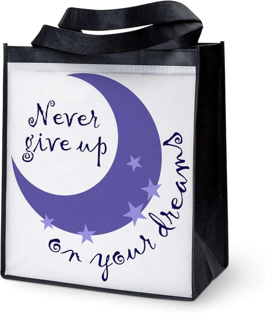 CafePress NEVER GIVE UP ON DREAMS Reusable Grocery Tote Bag Reusable Collapsible Grocery Bag