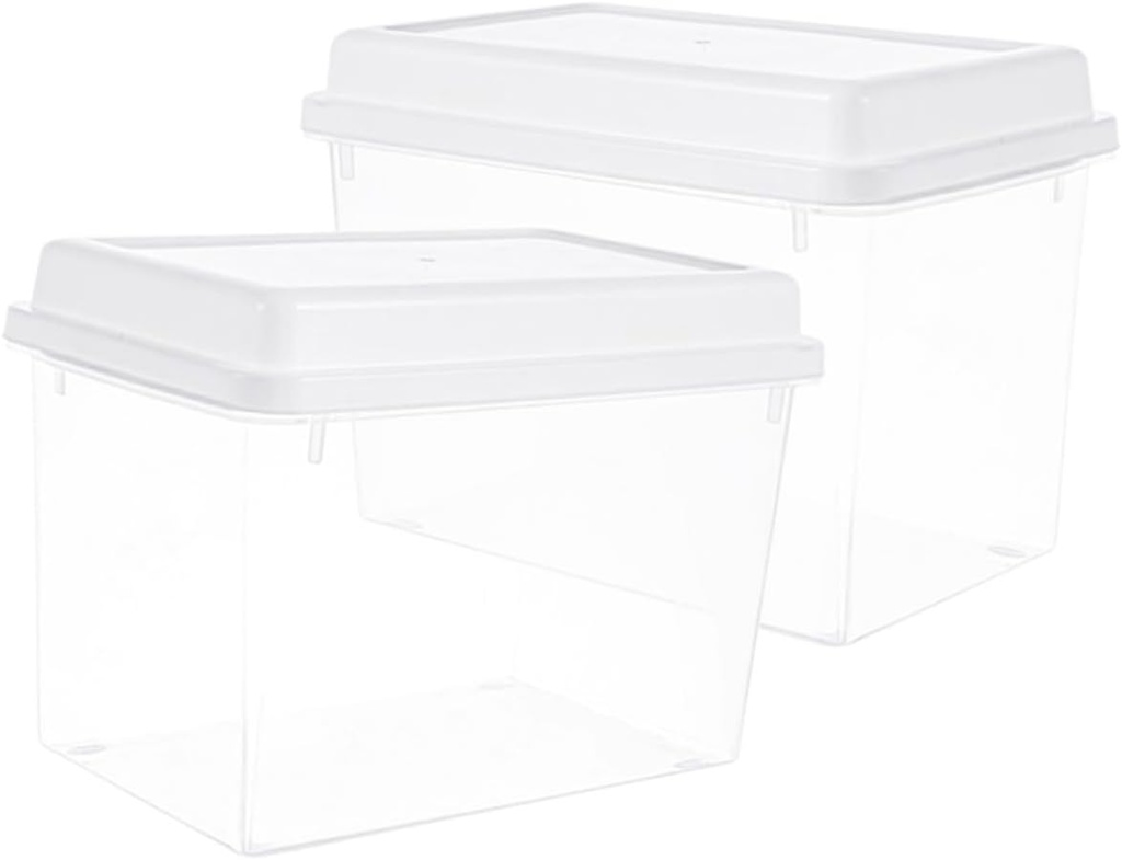 Garneck 2pcs Bread Storage Case Airtight Reusable Fridge Box for Kitchen and Bakery Fresh Keep Holder for Toast Fruits and Vegetables