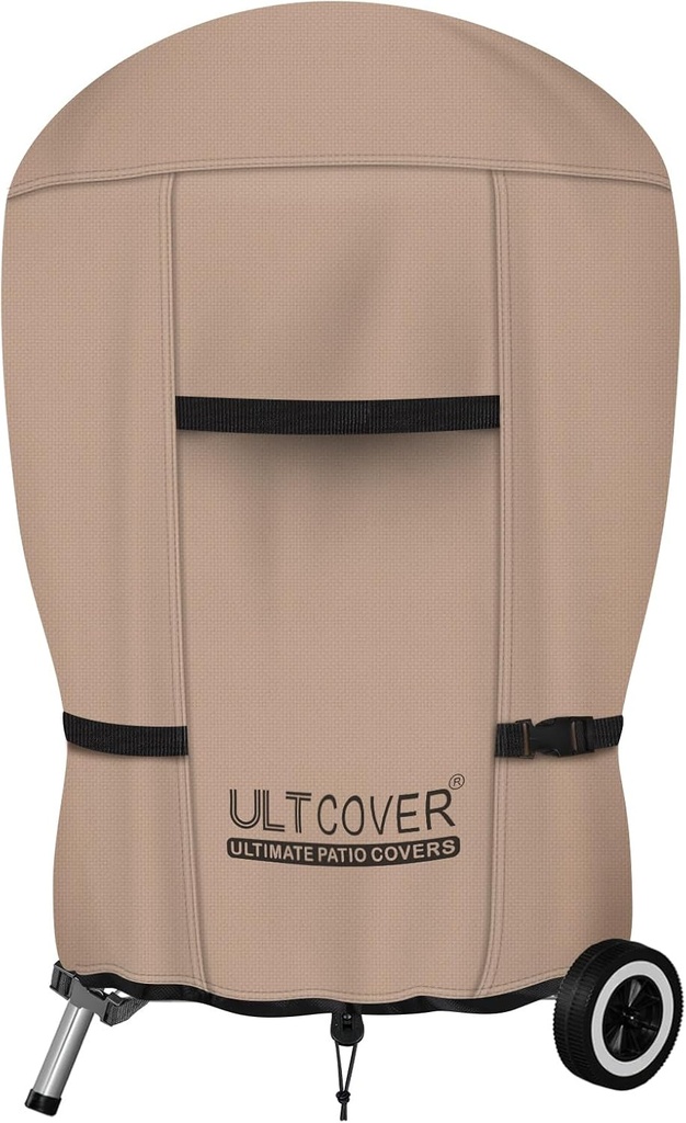 ULTCOVER Outdoor Waterproof Charcoal Kettle Grill Cover for Most 26 inch Round Smoker Size Up to 33” Dia x 38” H