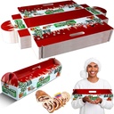 Cholemy 100 Pcs Christmas Ham Bread Boxes Containers 18" x 4.75" x 3" Paperboard Baking Bakery Box Bags for Homemade Bread Holiday Packaging Gift Giving with Handle (Non Window)