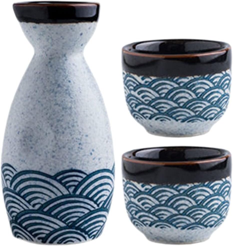 China Tea Cup Chinese Tea Cups 1 Set Saki Pot Japanese Style Ceramic Traditional Sake Pot Sake Kettle with Cups China Tea Cup Drinking Glasses Set