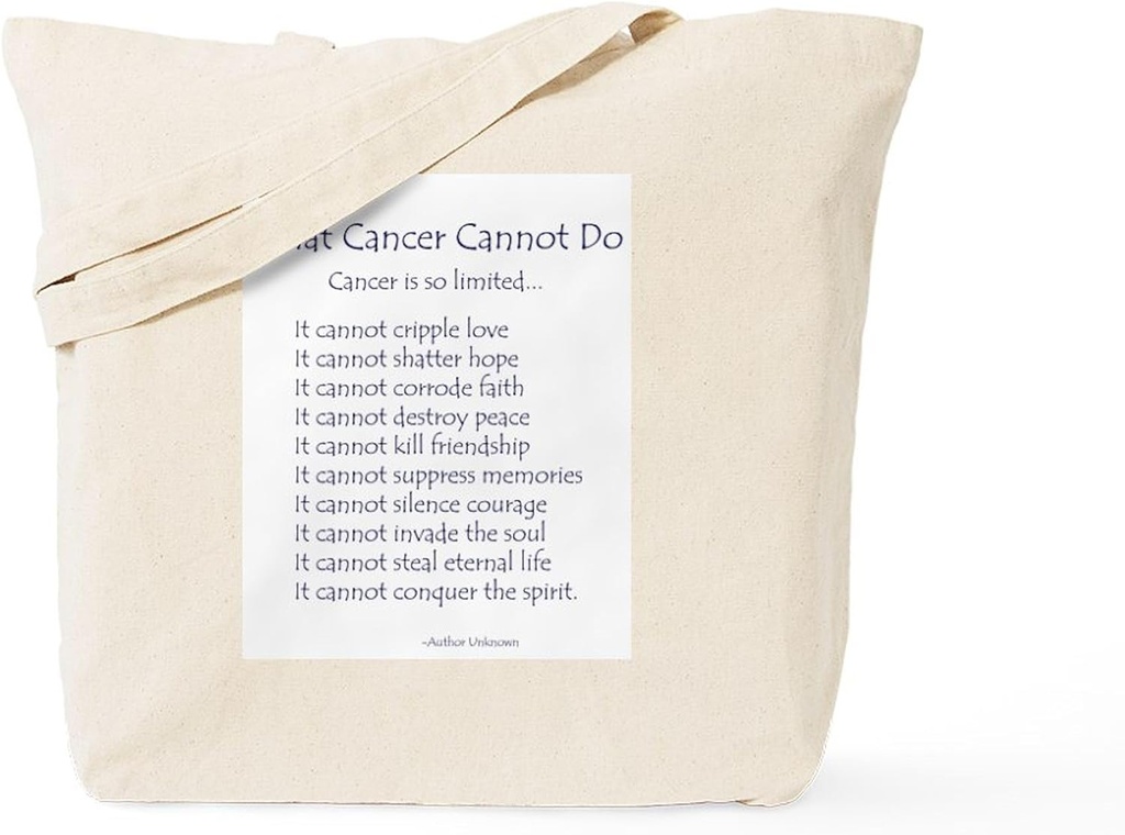 CafePress What Cancer Cannot Do Inspirational Cancer Poem To Reusable Natural Beige Canvas Shopping Bag
