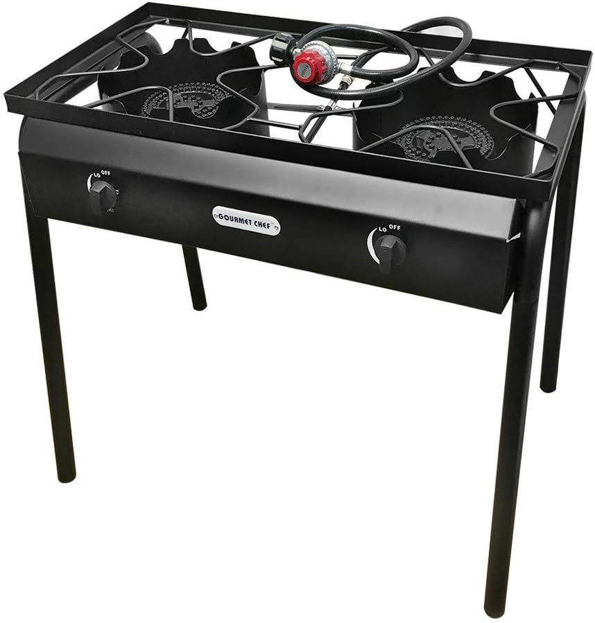 Portable Propane Gas Stove Burner 75,000 BTU Double High Pressure