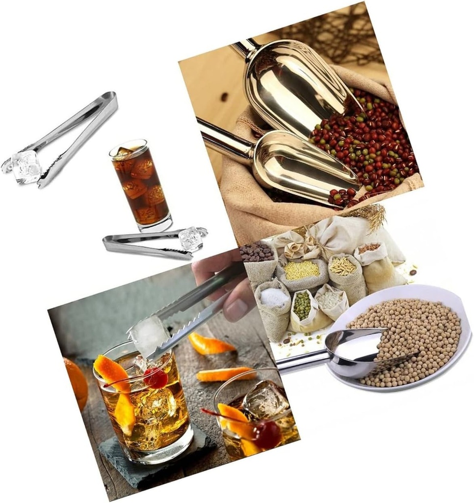 VAKUUM 16 Pcs Candy Mini Maker Mini Candy Metal Small Ice Tongs Buffet Food Tongs Buffet Ice Tongs Kitchen Utility Scoops Ice Scoop Stainless Steel Ice Spoon Ice Maker/8