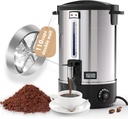 Commercial Coffee Urn，110 Cups/16.5L Stainless Steel Large Coffee Dispenser，Double Wall Electric Coffee Urn，Electric Coffee Maker Urn，Commercial Grade Percolate Coffee Maker Hot Water Urn for Catering