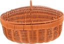 Handmade Plastic Woven Storage Basket Rattan Box Lid Tray Lid Fruit Bread Egg Basket Home Kitchen Bread for Storage