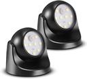 ProGreen 6000K Battery Motion Sensor Light Outdoor Waterproof Wireless LED Battery Powered Wall Light Auto On/Off Night Light 2 Pack Cool White