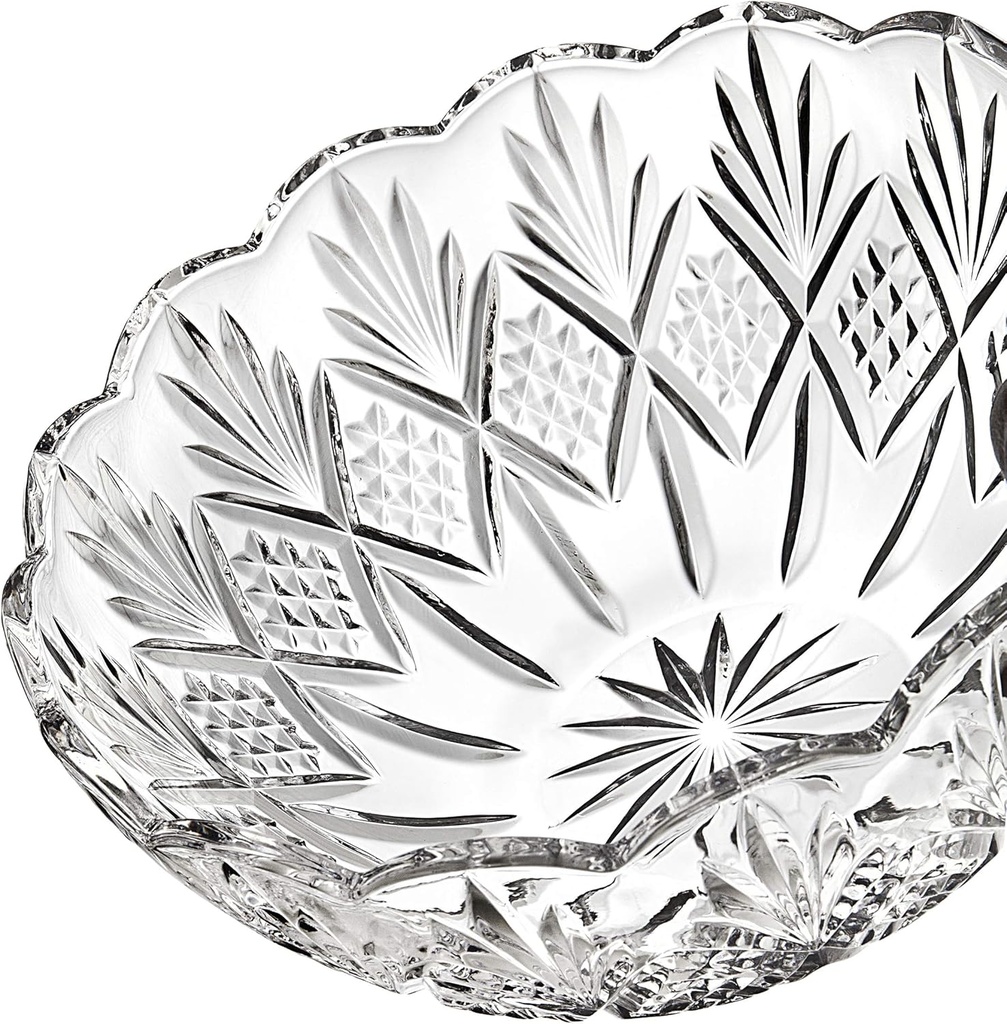 Godinger Serving Bowl, Centerpiece Server, Salad Bowl, Fruit Bowl, Punch Bowl, Serveware, 8.5in, Dublin Collection