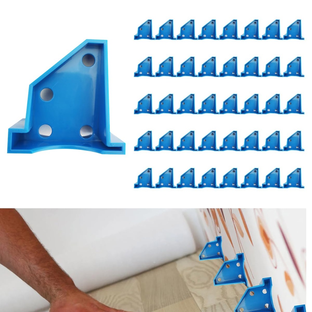 40PCS Flooring Spacers, Laminate Flooring Installation Kit with 1/4” & 1/2” Gap, Wood Flooring Accessories for Laminate, Vinyl Plank, Tiles, Hardwood, Floating Flooring, Blue