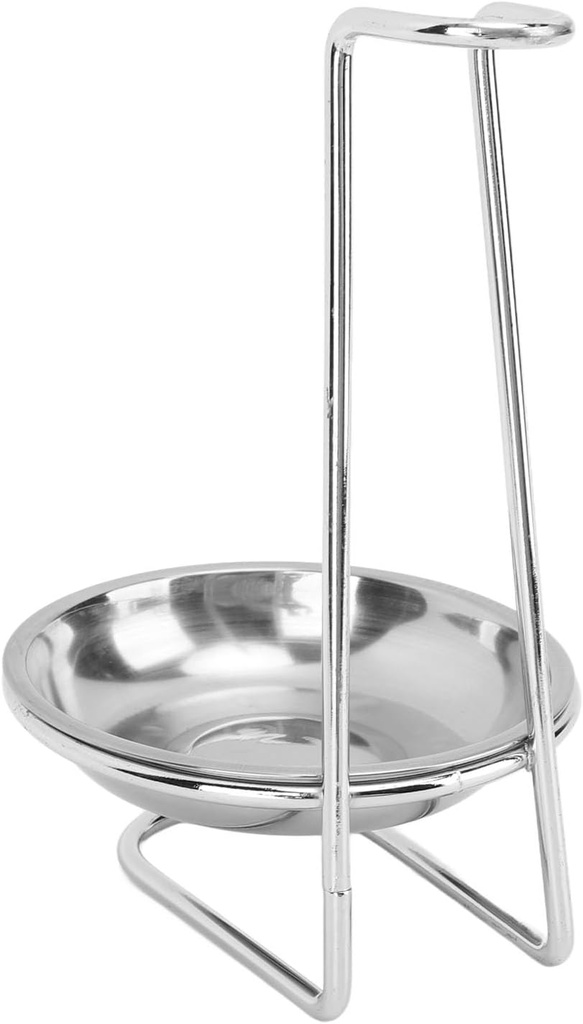 Cooking Utensils Stand, Versatile Vertical Soup Ladle Holder Easy Access Stylish Design for Hot Pot (Focketykihcvnxbs4-14), Silver With 1 Plate