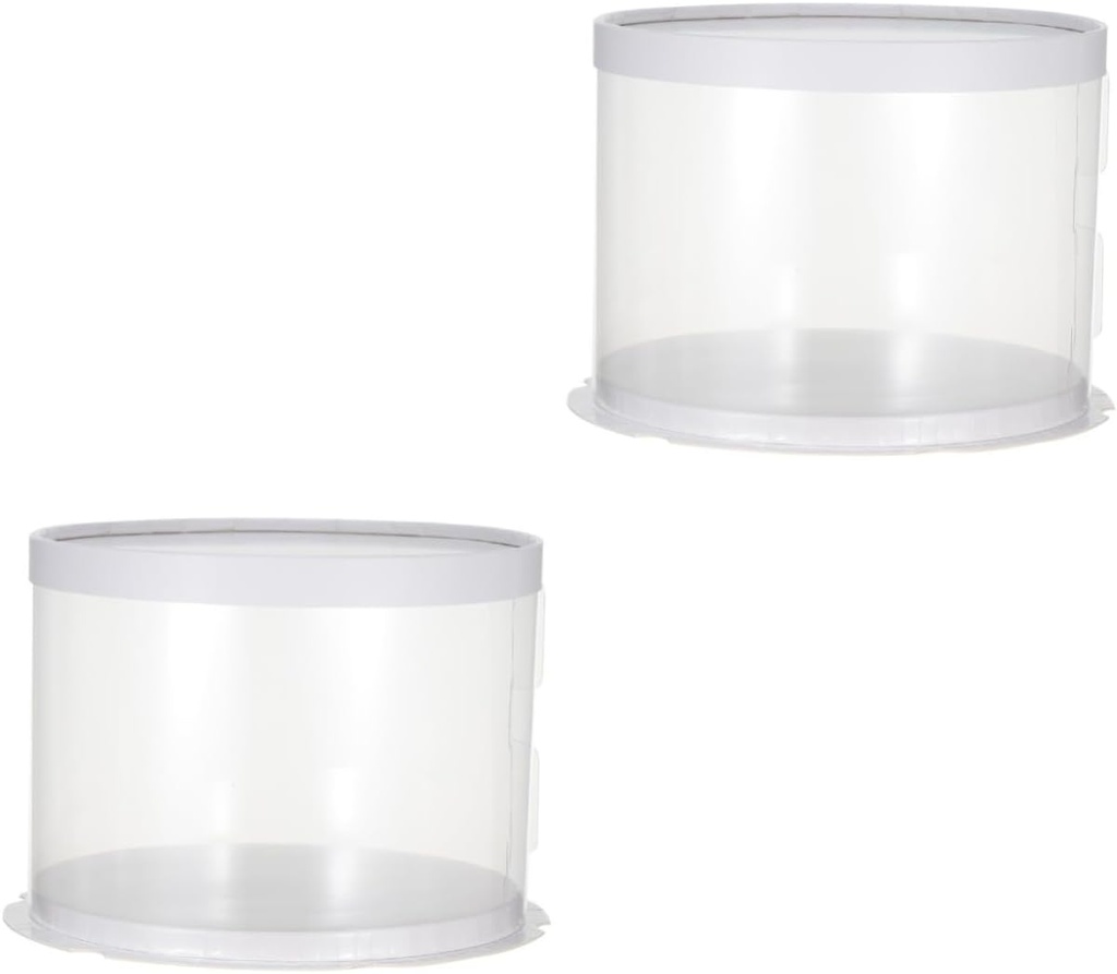 2pcs Box 6'' Round Cake Box Window Paperboard Pet Material Cake Packaging Party Dessert Storage Bakery