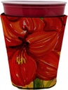 Caroline's Treasures 6067RSC Flower - Amaryllis Red Cup Hugger Cup Cooler Sleeve Hugger Machine Washable Drink Sleeve Hugger Collapsible Insulator Beverage Insulated Holder