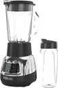 BLACK+DECKER BL1400DG-P Quiet Stainless Steel Blender with Cyclone Glass Cup