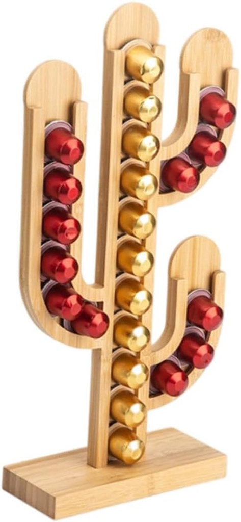 PRETYZOOM 1pc Creative Cactus-shaped Coffee Rack Organizer for Space Saving and Stylish Home Decor for Coffee Capsules and Accessories Storage