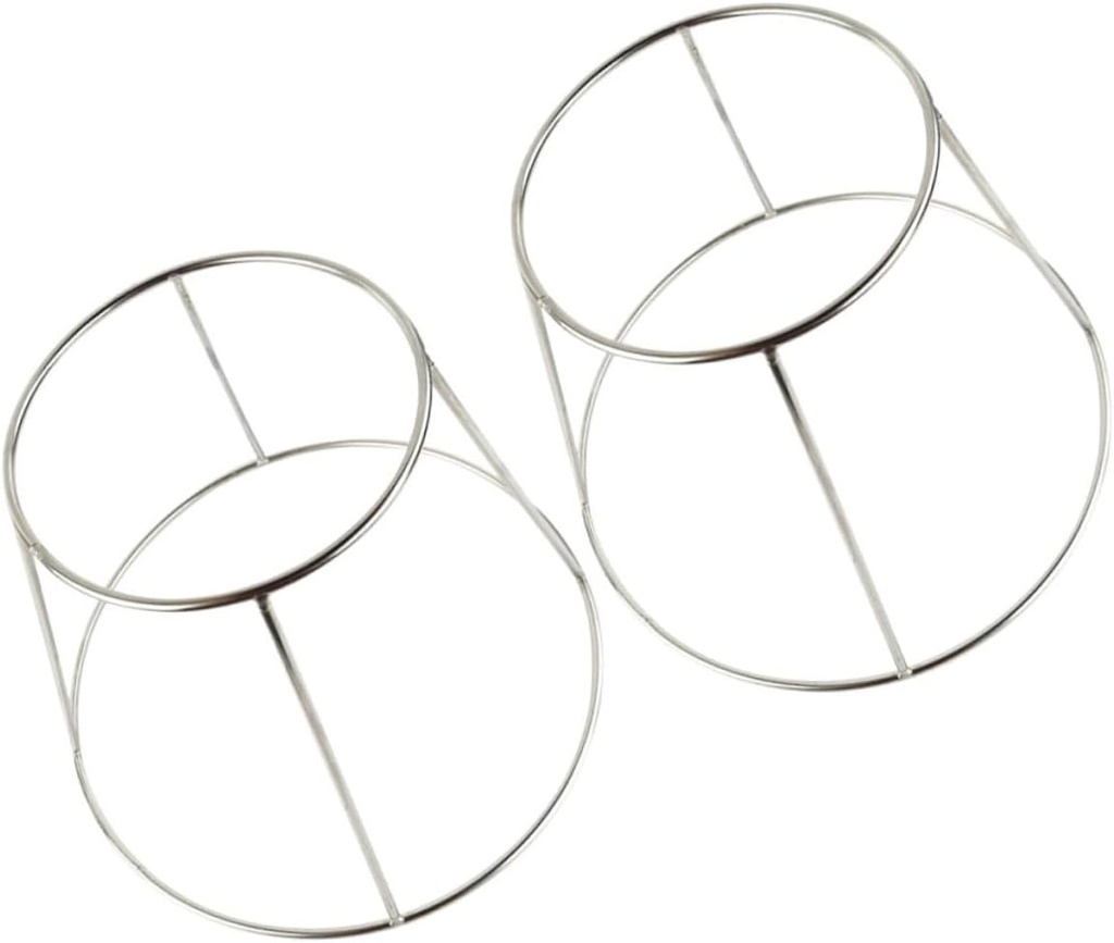 2Pcs Stainless Steel Double Layer Seafood Serving Tray Rack Multi-Use Food Tray Holder Convenient Plate Rack for Household Pizza and Appetizers