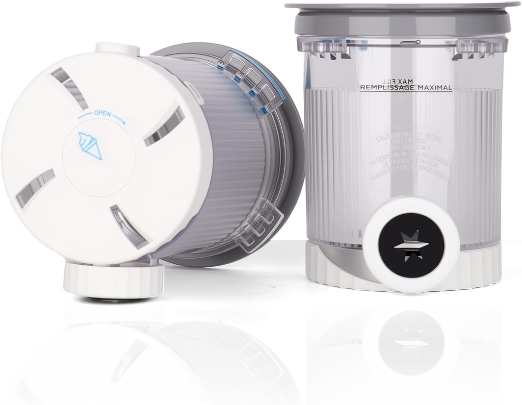 2-Pack Pints and Lids for Ninja CREAMi NC700 Series Ice Cream Makers, BPA-Free, Dishwasher Safe, Grey