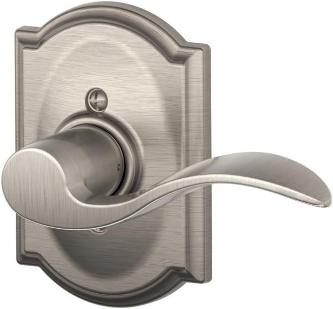 Schlage Camelot Collection Accent Satin Nickel Left-Hand Dummy Lever