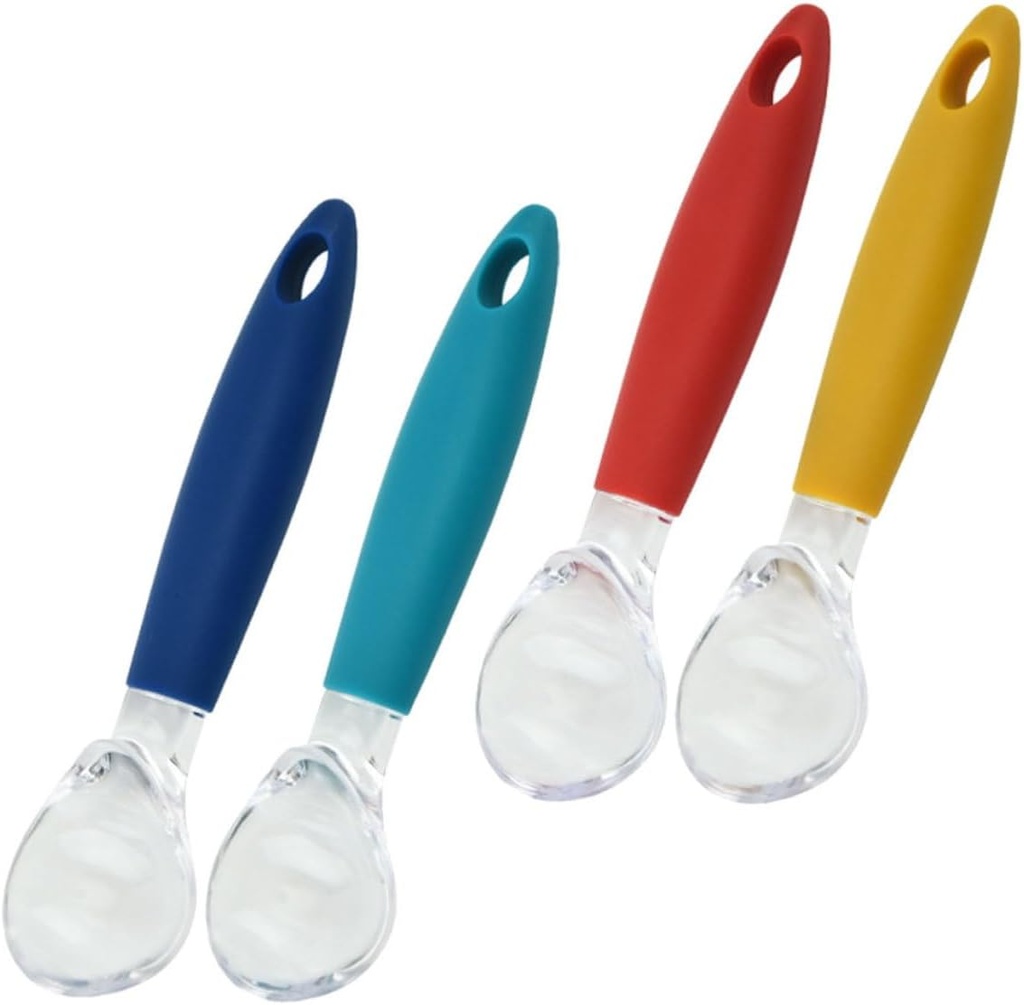 SMASOLO 4pcs Convenient Ice Cream Scoop Ergonomic Fruit Digging Spoon for Dessert for Home and Commercial Use