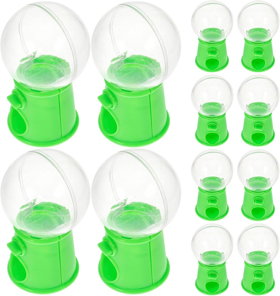 STOBOK Mini Candy Machine Toy Dispenser Durable Plastic Gumball Machine for Kids Hands-on Play to Improve Hand-Eye Coordination Small Green Candy Catcher for Party and Home Use