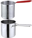 Leadigol Deep Fryer Pot with basket, Stainless Steel Frying Pot,Deep Fryer Pot with Silicone Handle,Tempura Fry Pot,for Kitchen Fries, Shrimp, Chicken Nuggets