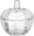 123Arts Glass Pumpkin Sugar Bowls Snack Jar Candy Dish Storage with Lid