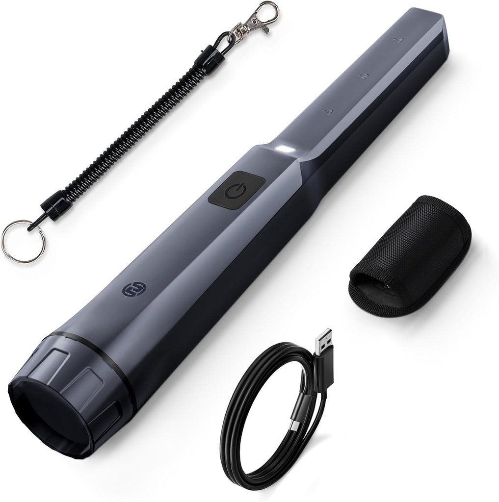 SUNPOW Metal Detector Pinpointer Rechargeable – 800mAh Battery for 15H Use – IP68 Fully Waterproof Handheld Wand – High Sensitivity 360° Detection – Treasure Hunting Tool for Adults & Kids – NXGD02