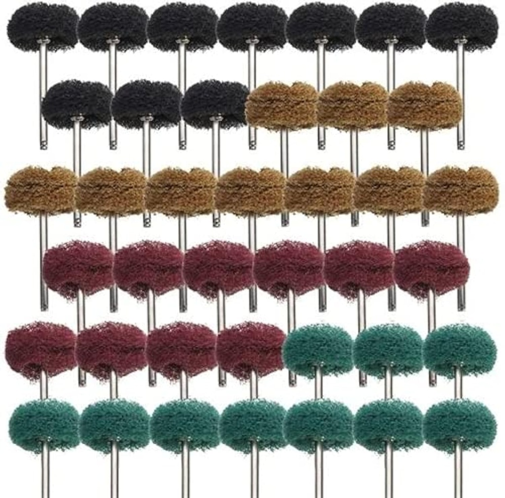 Rocaris 40 Pack 1 inch Abrasive Wheel Buffing Polishing Wheel Set for Rotary Tool - 25mm…
