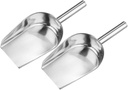 2pcs Stainless Steel Grain Shovel Multi-functional Kitchen Ice and Flour Scoop for Cooking Baking and Food Prep and Easy to Clean Home Accessory