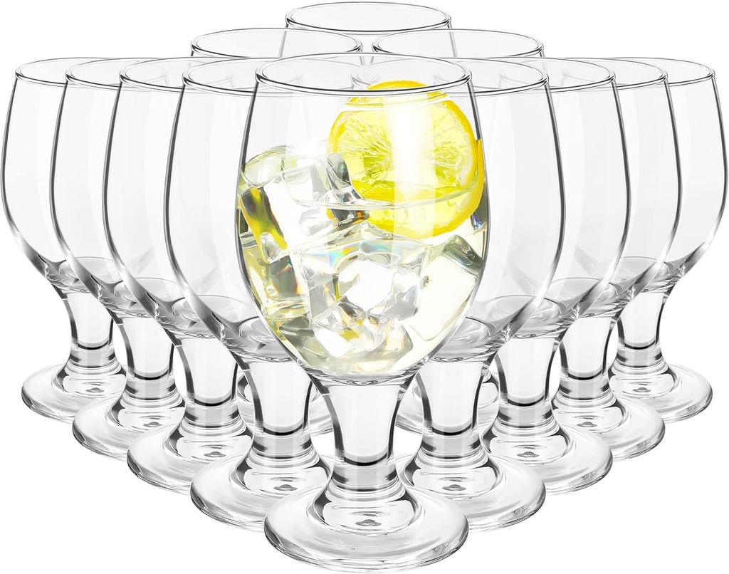 Patelai Set of 24 Clear Glasses 13.5 oz Water Goblet Glass Stemmed Water Glasses for Juice Wine Beer Tea Milk Cold Beverages Drinks Dishwasher Safe