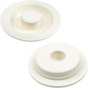 2Pcs White Rubber Bathtub Stoppers - Universal Sink Stopper for Bathroom and Laundry Drain, 4.01"x4.01"x0.98"