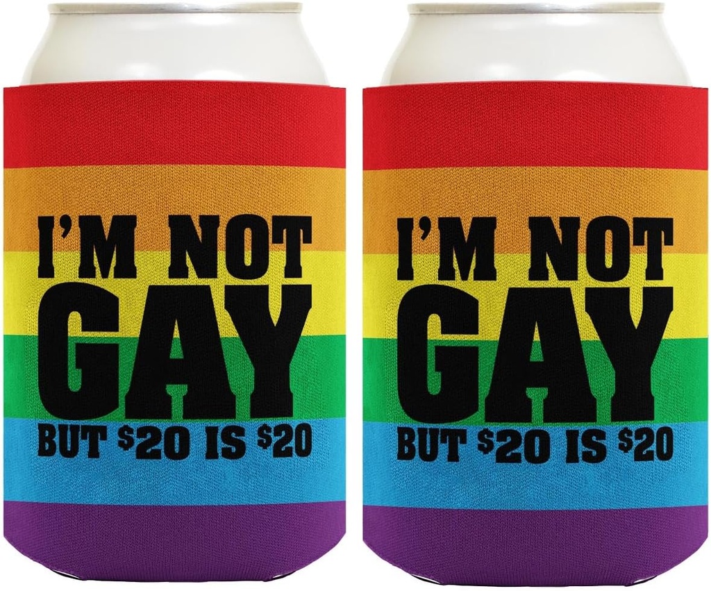 LBGTQ Pride Gear Pride Flag Not Gay 2-Pack Can Drink Thermocoolers