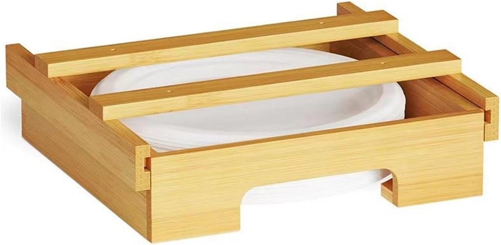 Kitchen Paper Plate Dispenser Space Saving Vertical Dish Organizer for Parties and Picnics Practical Kitchenwares