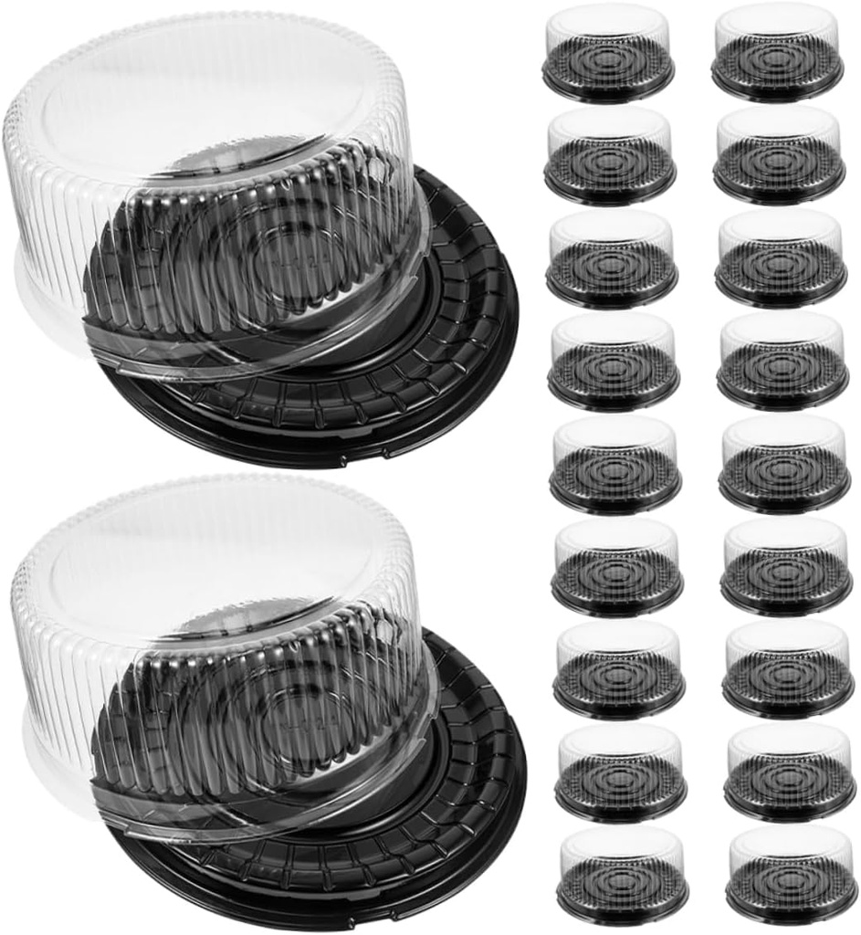 Zerodeko 20pcs Cake Boxes Lids Airtight Cake Containers for Transport Cheesecake and Mousse Carrier