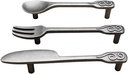 15 pcs Antique Silver Kitchen Cabinet Handles with 3 3/4 inch Hole Centers, Spoon, Fork, Knife Design for Drawers, Cabinets, Pantry Doors