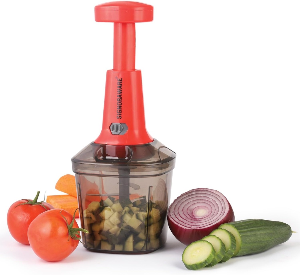 Manual Food Processor Vegetable Chopper with Varying Sizes Stainless Steel Blades
