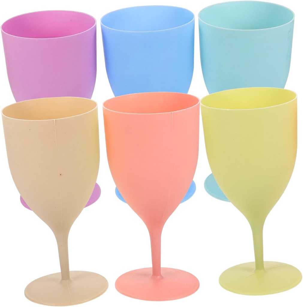 STOBAZA 6pcs Multi-functional Juice Goblets Elegant Macaron Drinking Glasses for Parties and Weddings for Cocktails Wine and Soda Capacity