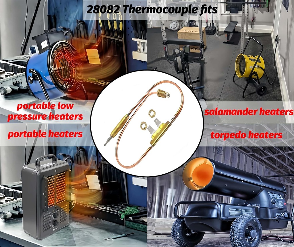 104146-02 104146-01 18inch Thermocouple Fits Reddy Remington Master Dayton Master Reddy Desa LP Heater for MH35FALP / MS35FALP Compatible 27933 28082 Heater Thermocouple