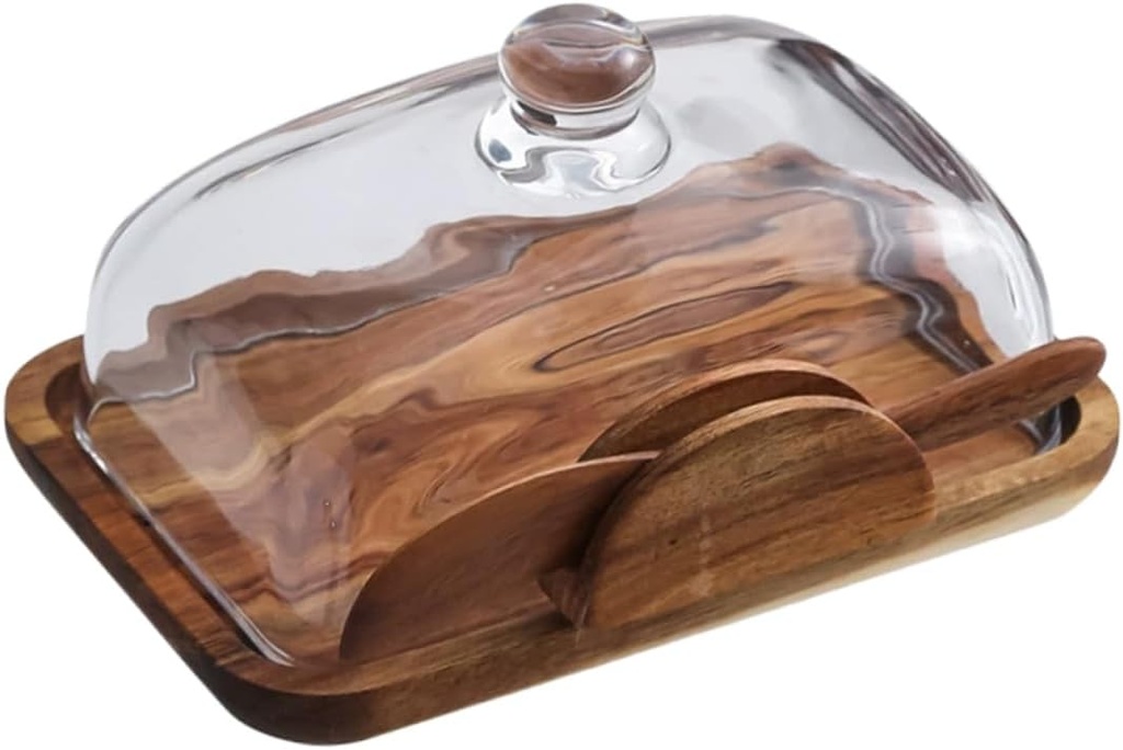 VICASKY Vintage Bread Box Wooden Countertop Storage Loaf Keeper French Butter Keeper Kitchen Decorative