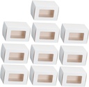 Healifty 10pcs Thicken White Dessert Box Window Cupcakes and Cakes for Birthdays Weddings and Parties