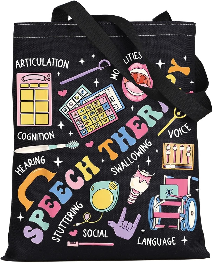 LEVLO Speech Therapy Tote Bag SLP Appreciation Gift Speech Language Pathologist Shoulder Bag SLP Teachers Merchandise