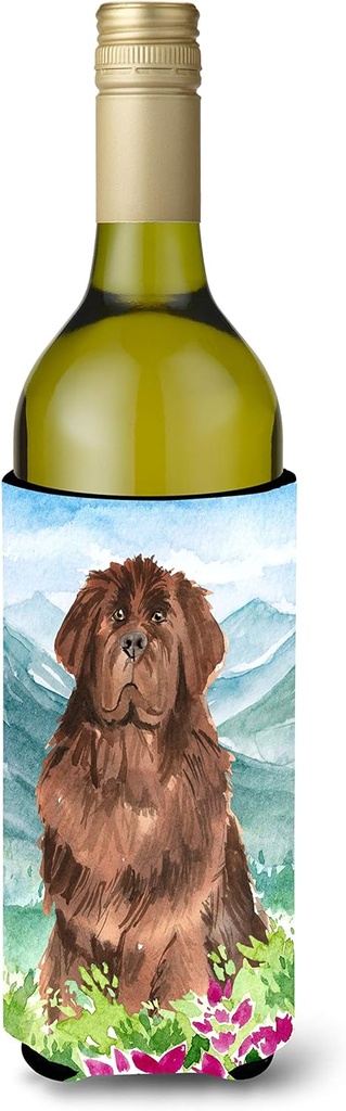 Caroline's Treasures CK2527LITERK Mountain Flowers Newfoundland Wine Bottle Hugger Bottle Cooler Sleeve Hugger Machine Washable Collapsible Insulator Beverage Insulated Holder