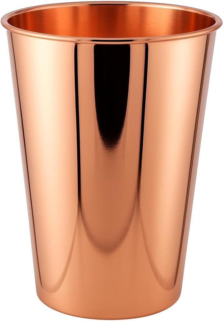 Pure Copper Tumbler – 100% Pure Copper | 600ml (20.2oz) | Handcrafted & Hand-Polished Drinking Glass for Ayurveda, Water & Ice-Cold Drinking Water | Elegant & Durable